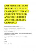 EMT Final Exam /EXAM NEWEST 2024 ACTUAL EXAM QUESTIONS AND CORRECT DETAILED ANSWERS VERIFIED ANSWERS ALREADY GRADED A+