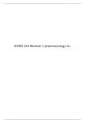 NURS 251 Module 1 pharmacology A+
