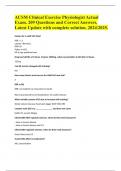 ACSM Clinical Exercise Physiologist Actual Exam. 209 Questions and Correct Answers, Latest Update with complete solution. 2024/2025.