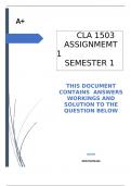 CLA1503 Assignment 1 (ANSWERS) Semester 1 2024 (281638)- DISTINCTION GUARANTEED.