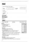 Aqa A-level Physics 7408-2 June2023 Paper 2 Question Paper.