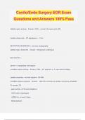 Cardio/Endo Surgery EOR Exam Questions and Answers 100% Pass