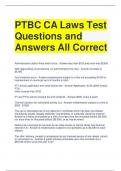 PTBC CA Laws Test Questions and Answers All Correct (1)