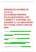 KPEERI EXAM PREP #2  ACTUAL  EXAM2024|VERIFIED  EXAM QUESTIONS AND  CORRECT ANSWERS ALL  GRADED A+ GUARANTEED  SUCCESS|LATEST UPDATE  2024