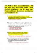 ATI PN Med Surd Exam 2024-2025 | ATI  PN Med Surg Proctored Exam Latest  Update 2024-2025 | PN ATI Med Surg  Proctored Exam Questions and Correct  Answers Rated A+