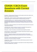 CDASA I C&CA Exam  Questions with Correct  Answers