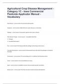 Agricultural Crop Disease Management - Category 1C - Iowa Commercial Pesticide Applicator Manual - Vocabulary 2024/2025