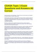 CDASA Topic 3 Exam  Questions and Answers All  Correct