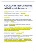 CDCA 2023 Test Questions  with Correct Answers