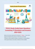 TFM13 Study Guide Exam Questions Containing 74 Questions and Answers 2024-2025.