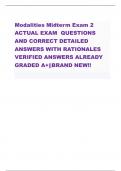 Modalities Midterm Exam 2 ACTUAL EXAM QUESTIONS  AND CORRECT DETAILED  ANSWERS WITH RATIONALES  VERIFIED ANSWERSALREADY  GRADED A+||BRAND NEW!!