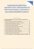 (Comprehensive) Med Surg 3 Exam/MS 3 Exam |1200 Questions All With Correct Answers / Guarantee A+ Score Guide 2024/2025| Graded A+