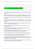 SC LIFE INSURANCE EXAM QUESTIONS AND ANSWERS 2024