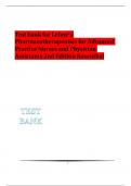 Test bank for Lehne’s Pharmacotherapeutics for Advanced Practice Nurses and Physician Assistants 2nd Edition Rosenthal| ALL CHAPTERS| GRADED A+