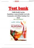 Test bank for Public health nursing:population centered health care in the community 1oth Edition||Latest 2024