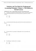 Solutions and Test Bank for Fundamental Accounting Principles, Volume 1, 17th Edition by Kermit Larson