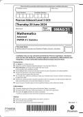 Edexcel A-Level Statistics Paper and Mark Scheme 2024