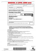 A-Level-Edexcel-Maths-June-23-Pure-1-QP-Written Answer