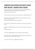 VERIFIED SOLUTIONS FOR WEST COAST EMT BLOCK 1 EXAM STUDY GUIDE 