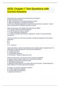 XCEL Chapter 7 Test Questions with Correct Answers 