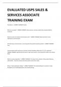 EVALUATED USPS SALES & SERVICES ASSOCIATE TRAINING EXAM 