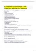 Currencies and Exchange Exam Questions with Verified Answers