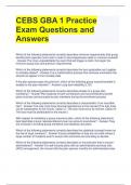 CEBS GBA 1 Practice  Exam Questions and  Answers