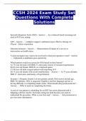 CCSH 2024 Exam Study Set Questions With Complete Solutions