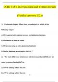 CCHT TEST 2023 Questions and Answers (Verified Answers)