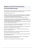 Slattery Lab Final Contemporary Environmental Issues Exam Questions and Answers 2024( A+ GRADED 100% VERIFIED).