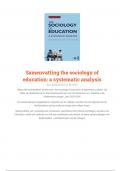 samenvatting the sociology of education: a systematic analysis Nederlands Ballantine et al.