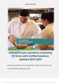 SERVSAFE Exam Questions Containing 90 Terms with Verified Solutions Updated 2024-2025. 