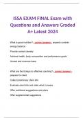 ISSA EXAM FINAL Exam with Questions and Answers Graded A+ Latest 2024