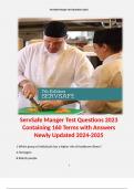 ServSafe Manger Test Questions 2023 Containing 160 Terms with Answers Newly Updated 2024-2025.