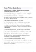 Peak Pilates Study Guide Exam Questions with correct Answers 2024( A+ GRADED 100% VERIFIED).