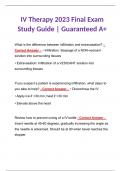 IV Therapy 2023 Final Exam Study Guide | Guaranteed A+