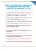 ASCP Exam TEST BANK CONTAINING 300 QUESTIONS AND VERIFIED ANSWERS  DOWNLOAD FOR AN A+