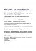 Peak Pilates Level 1 Study Questions and Answers 2024( A+ GRADED 100% VERIFIED).