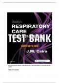 TEST BANK FOR MOSBY’S RESPIRATORY CARE EQUIPMENT 10TH EDITION BY CAIRO