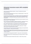 Arkansas insurance exam with complete solutions