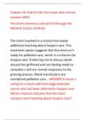 Chapter 16: End-of-Life Care exam with correct  answers 2024  The client entered a clinical trial through the  National Cancer Institute.