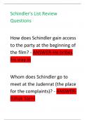 Schindler's List Review  Questions 