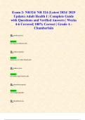 Exam 2: NR324/ NR 324 (Latest 2024/ 2025 Update) Adult Health I | Complete Guide with Questions and Verified Answers | Weeks 4-6 Covered| 100% Correct | Grade A - Chamberlain