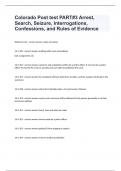 Colorado Post test PART#3 Arrest, Search, Seizure, Interrogations, Confessions, and Rules of Evidence verified already passed 2024