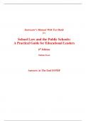 Instructor Manual with Test Bank for School Law and the Public Schools A Practical Guide for Educational Leaders 6th Edition By Nathan Essex (All Chapters, 100% Original Verified, A+ Grade)