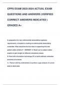 CPPS EXAM 2023-2024 ACTUAL EXAM  QUESTIONS AND ANSWERS (VERIFIED  CORRECT ANSWERS INDICATED )  GRADED A+