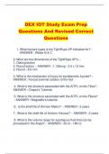 DEX IOT Study Exam Prep Questions And Revised Correct  Questions