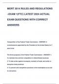 MORT 3014 RULES AND REGULATIONS  –EXAM 1(FTC) LATEST 2024 ACTUAL  EXAM QUESTIONS WITH CORRECT  ANSWERS