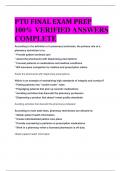 PTU FINAL EXAM PREP 100% VERIFIED ANSWERS  COMPLETE