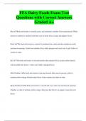 FFA Dairy Foods Exam Test  Questions with Correct Answers  Graded A+